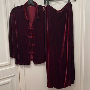 KLEEN 2 Piece Velvet jacket/skirt set.